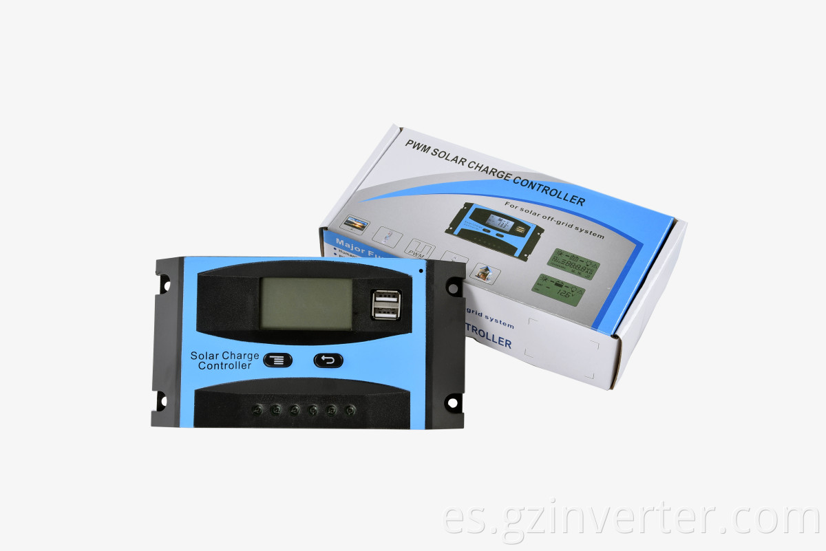 Controlador de carga solar 20A Regulador de batería PWM 12V 24V DC para el sistema de energía solar en el hogar